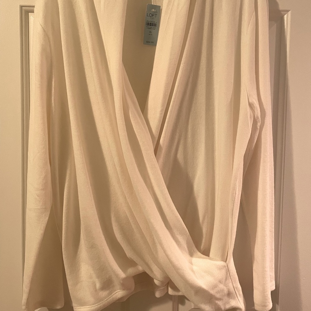 NWT Loft soft cross front long sleeve top